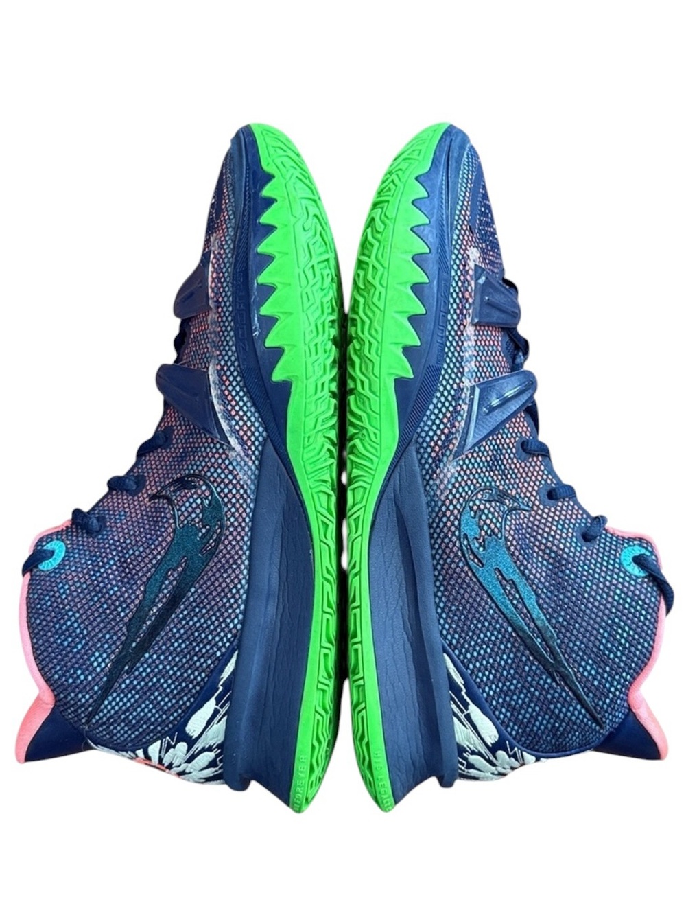 Nike Kyrie 7 Basketball Shoes Sz 8 Blue Green Zoom Air Sneakers Mens Guard Shoes - Picture 10 of 16